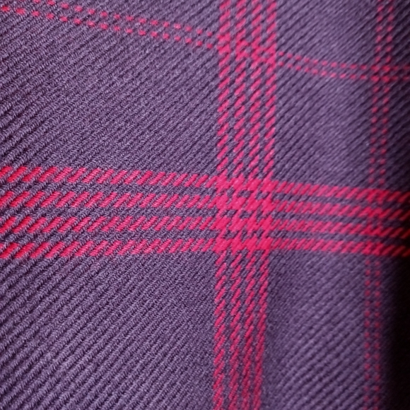 Lewit Wool Burgundy & Red Plaid Cropped Boxy Jacket - Picture 8 of 11